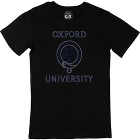 Cix Oxford University Baskılı Siyah Unisex T-shirt