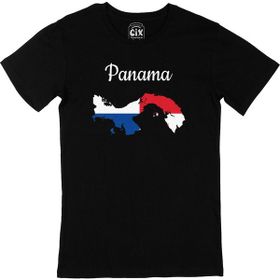Cix Panama Haritalı ve Bayraklı Baskılı Siyah Unisex T-shirt