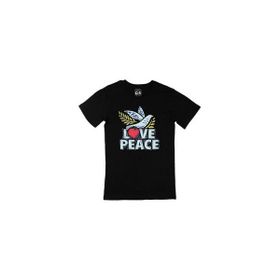 Cix Peace And Love Baskılı Siyah Unisex T-shirt