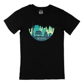 Cix Pekin Baskılı Siyah Unisex T-shirt