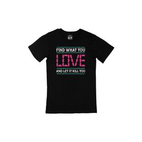 Cix Pembe Find What You Love Baskılı Siyah Erkek T-shirt