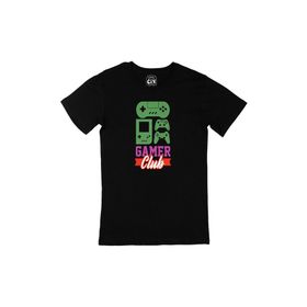 Cix Pembe Gamer Club Baskılı Siyah Erkek T-shirt