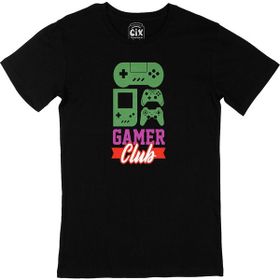 Cix Pembe Gamer Club Baskılı Siyah Erkek T-shirt