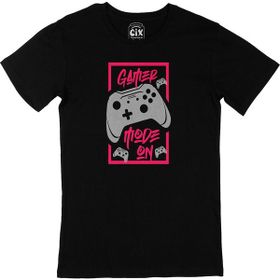 Cix Pembe Gamer Mode On Baskılı Siyah Erkek T-shirt