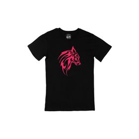 Cix Pembe Kurt Baskılı Siyah Erkek T-shirt