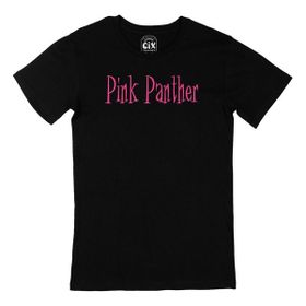 Cix Pembe Panter Yazılı Yuvarlak Yaka Siyah T-shirt