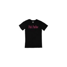 Cix Pembe Panter Yazılı Yuvarlak Yaka Siyah T-shirt