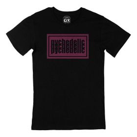 Cix Pembe Pychedelic Baskılı Siyah Erkek T-shirt