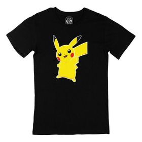 Cix Pikachu Baskılı Siyah Erkek T-shirt