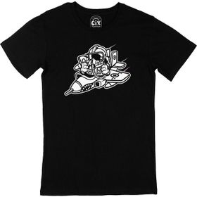 Cix Pilot Baskılı Siyah Erkek T-shirt