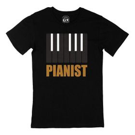 Cix Piyanist Baskılı Siyah Erkek T-shirt