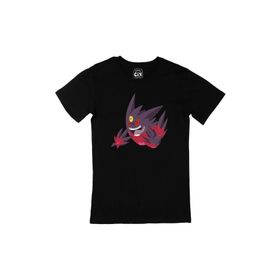 Cix Pokemon Mega Gengar Cep Logo Tasarımlı Siyah Erkek T-shirt