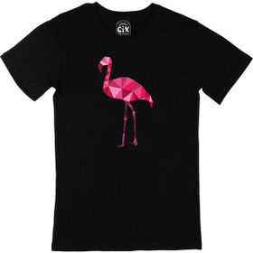 Cix Polygon Flamingo Baskılı Siyah Erkek T-shirt