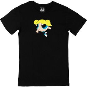Cix Powerpuff Girls Bubbles Cep Logo Tasarımlı Siyah Erkek T-shirt