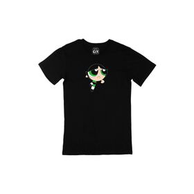 Cix Powerpuff Girls Butter Cup Baskılı Siyah Erkek T-shirt