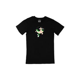 Cix Powerpuff Girls Butter Cup Cep Logo Tasarımlı Siyah Erkek T-shirt