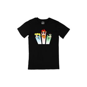 Cix Powerpuff Girls Cep Logo Tasarımlı Siyah Erkek T-shirt