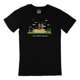 Cix Prag Baskılı Siyah Erkek T-shirt
