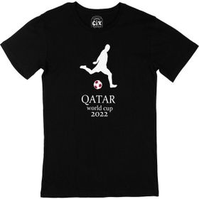 Cix Qatar 2020 Dünya Kupası Baskılı Siyah Erkek T-shirt