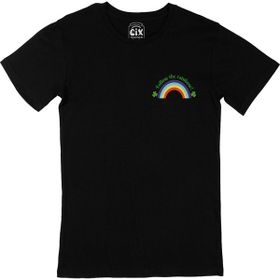 Cix Rainbow Gökkuşağı Cep Logo Tasarımlı Siyah Erkek T-shirt