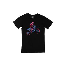 Cix Renkli Motorcu Siyah Erkek T-shirt