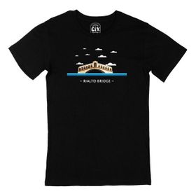 Cix Rialto Köprüsü Baskılı Siyah Erkek T-shirt