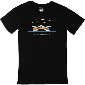 Cix Rialto Köprüsü Baskılı Siyah Erkek T-shirt