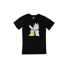 Cix Rick And Morty Görselli Baskılı Siyah Erkek T-shirt