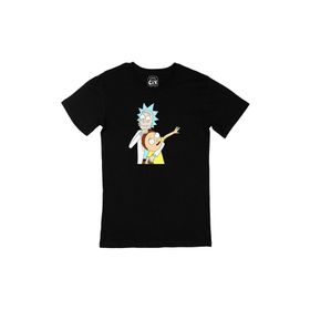 Cix Rick And Morty Tasarımlı Baskılı Siyah Erkek T-shirt