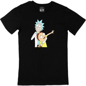 Cix Rick And Morty Tasarımlı Baskılı Siyah Erkek T-shirt