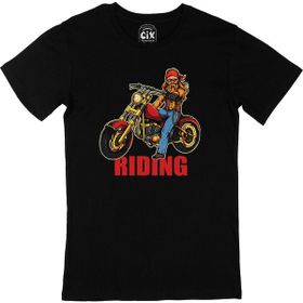 Cix Riding Motor Baskılı Siyah Erkek T-shirt