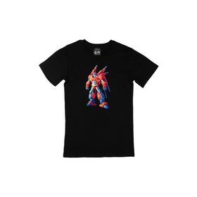 Cix Robot Tasarımlı Baskılı Siyah Erkek T-shirt