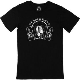 Cix Rock And Roll Müzik Baskılı Siyah Erkek T-shirt