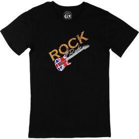 Cix Rock Radio Gitar Baskılı Siyah Erkek T-shirt