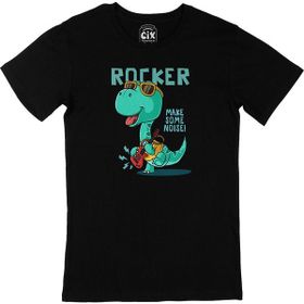 Cix Rocker Dinozor Baskılı Siyah Erkek T-shirt