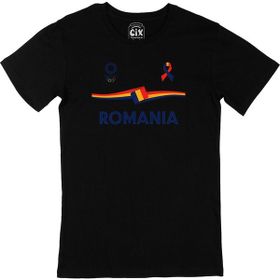 Cix Romanya Tokyo 2020 Olimpiyatları Baskılı Siyah Erkek T-shirt