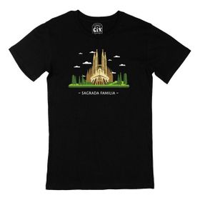 Cix Sagrada Familia Baskılı Siyah Erkek T-shirt