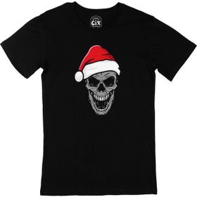 Cix Santa Skull Baskılı Siyah Erkek T-shirt