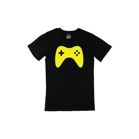 Cix Sarı Joystick Baskılı Siyah Erkek T-shirt