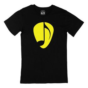Cix Sarı Nota Baskılı Siyah Erkek T-shirt