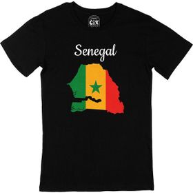Cix Senegal Haritalı ve Bayraklı Baskılı Siyah Erkek T-shirt