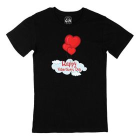 Cix Sevgililer Günü Baskılı Siyah Erkek T-shirt