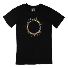 Cix Seyahat Çemberi Baskılı Siyah Erkek T-shirt