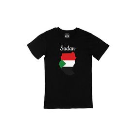 Cix Sudan Haritalı ve Bayraklı Siyah Erkek T-shirt