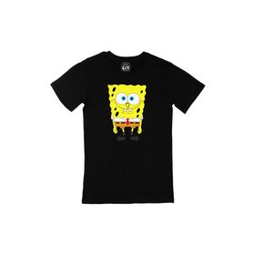 Cix Sünger Bob Tasarımlı Siyah Erkek T-shirt
