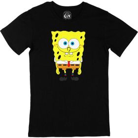 Cix Sünger Bob Tasarımlı Siyah Erkek T-shirt