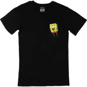 Cix Sünger Bob Tasarımlı Siyah Erkek T-shirt