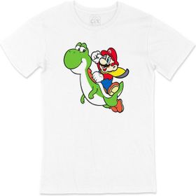 Cix Süper Mario Ejderha Siyah Erkek T-shirt