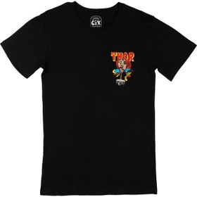 Cix Thor The Mighty Avenger Cep Logo Tasarımlı Siyah T-shirt