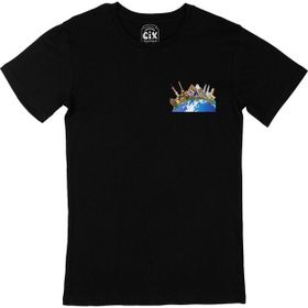 Cix Travel To World Cep Logo Tasarımlı Siyah Erkek T-shirt